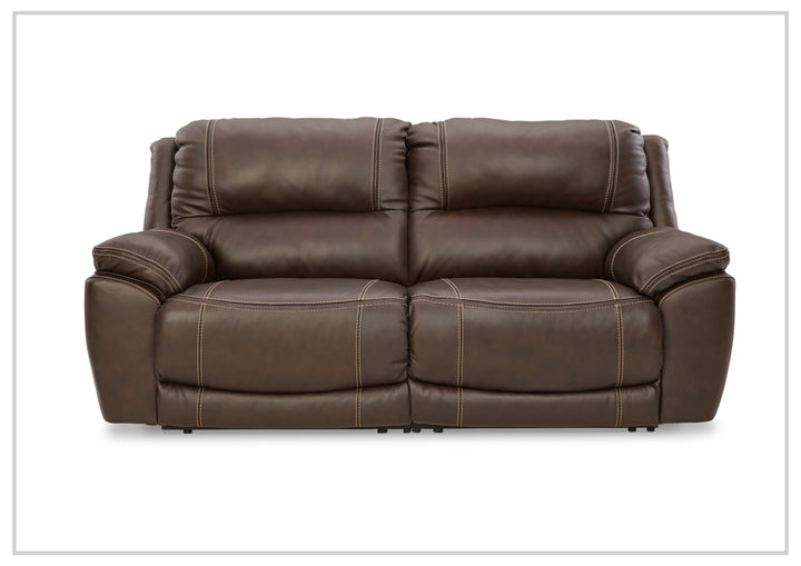 Gio Italia Delacroix Leather 2-Piece Brown Power Reclining Two Seater Sofa
