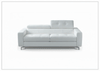 Kathy Ireland Tevere Top Grain Leather Queen Sleeper Sofa with Chrome Legs-Jennihome