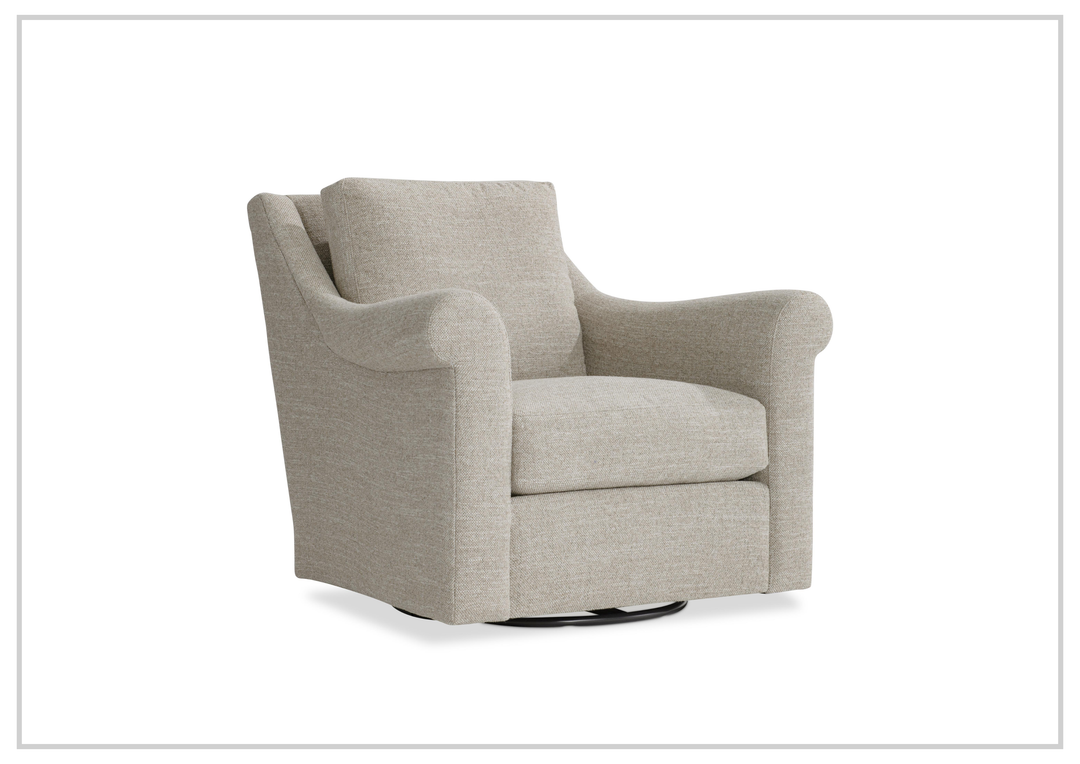 Keirnan Gray Fabric Swivel Chair | 360-degree Base | Bernhardt - Jennihome