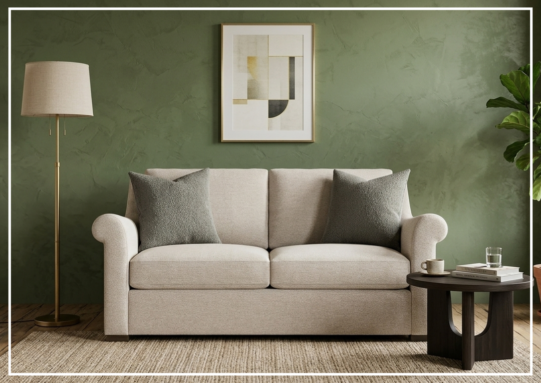 Keirnan Gray Fabric Loveseat | Rolled Arm | Bernhardt-Jennihome