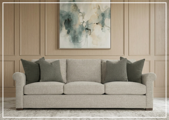 Keirnan Gray Fabric Sofa | Rolled Arms | Bernhardt