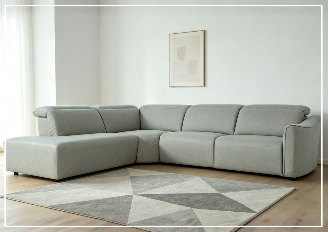 Arlo Power Recliner Sectional Sofa with Chaise | Gray Fabric | Klaussner-JenniHome