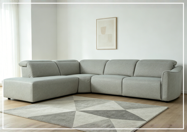 Arlo Power Recliner Sectional Sofa with Chaise | Gray Fabric | Klaussner-JenniHome