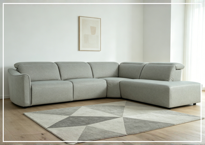 Arlo Power Recliner Sectional Sofa with Chaise | Gray Fabric | Klaussner-JenniHome