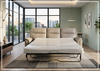 Klaussner Aven Leather Match 3 Seater Queen Sleeper Sofa in Beige-Jennihome