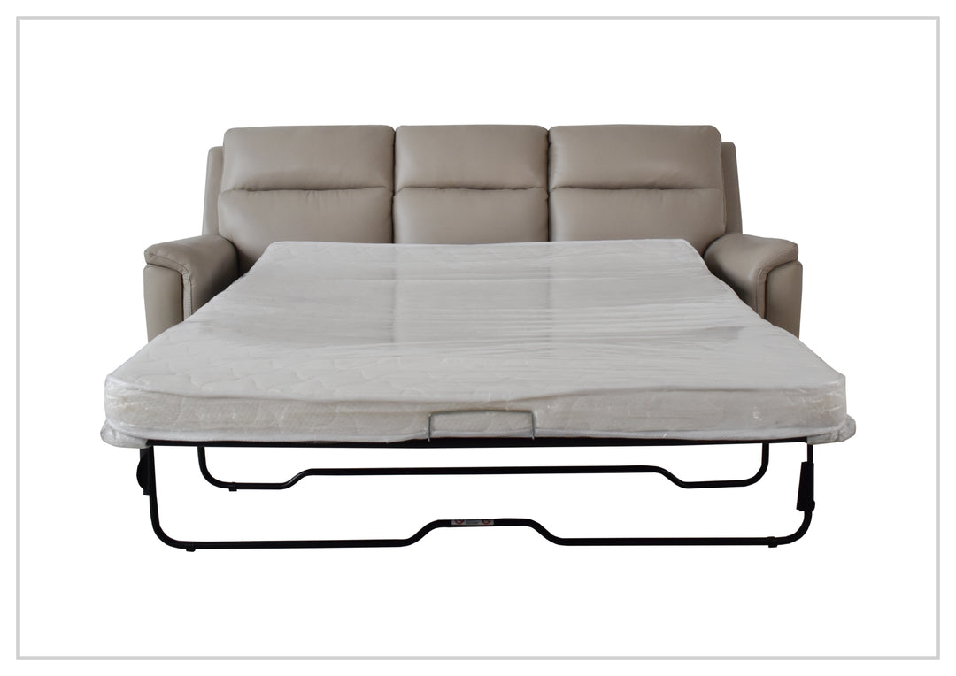 Klaussner Aven Leather Match 3 Seater Queen Sleeper Sofa in Beige-Jennihome