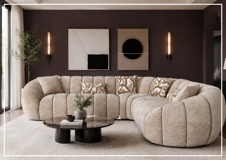 Bellavero Fabric Sectional Sofa | Channel Tufted Seat | Klaussner-Jennihome