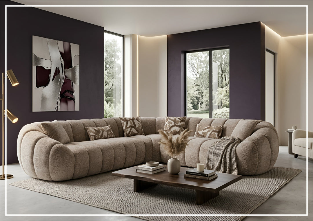 Bellavero Fabric Sectional Sofa | Channel Tufted Seat | Klaussner-Jennihome