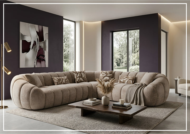 Bellavero Fabric Sectional Sofa | Channel Tufted Seat | Klaussner-Jennihome
