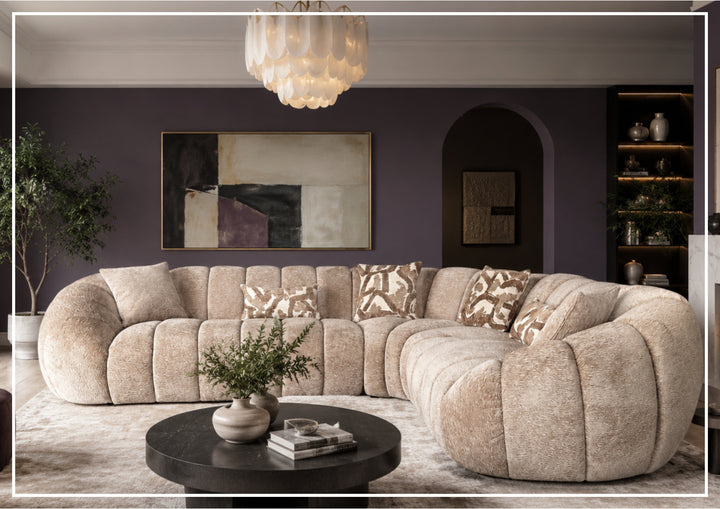 Bellavero Fabric Sectional Sofa | Channel Tufted Seat | Klaussner-Jennihome