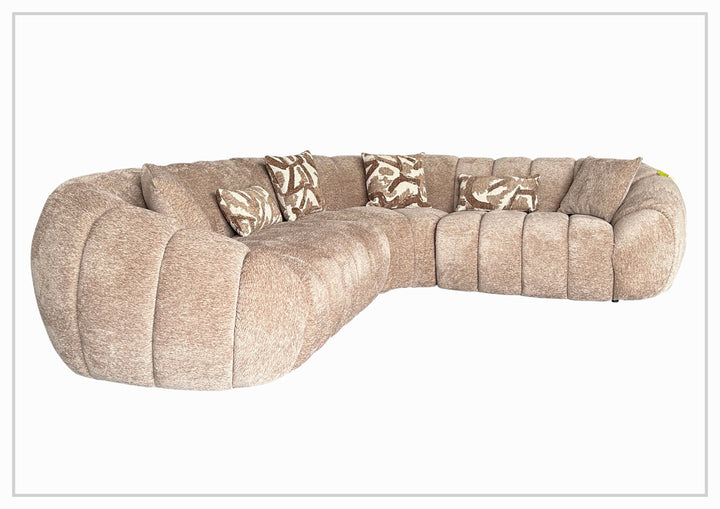 Bellavero Fabric Sectional Sofa | Channel Tufted Seat | Klaussner-Jennihome