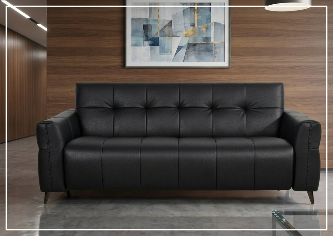 Brantley Faux Leather Queen Sleeper Sofa | Padded Track Arms | Klaussner