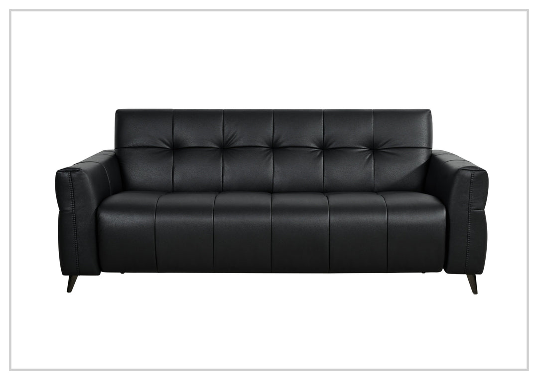 Brantley Faux Leather Queen Sleeper Sofa | Padded Track Arms | Klaussner