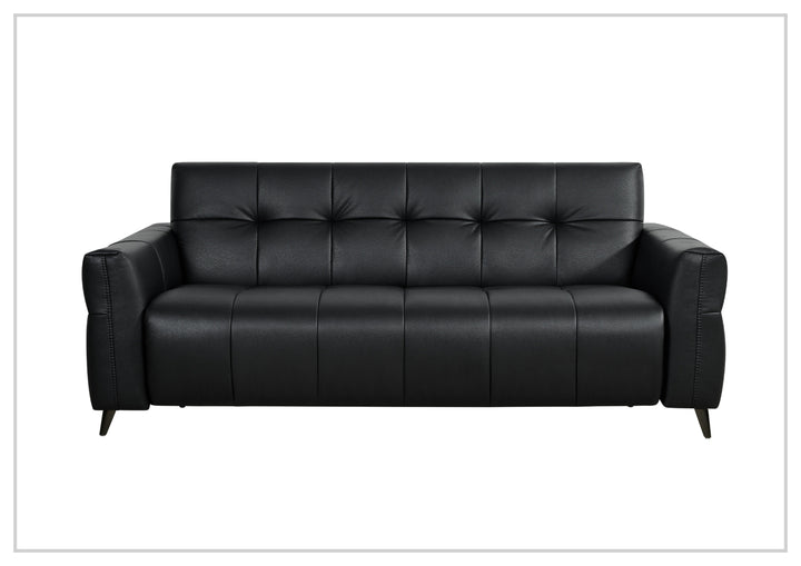Brantley Faux Leather Queen Sleeper Sofa | Padded Track Arms | Klaussner