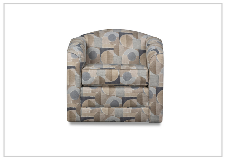 Klaussner Edena Fabric Swivel Chair with Tight Back Design-Jennihome