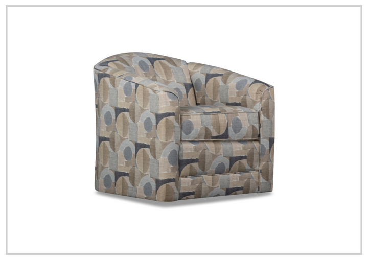 Klaussner Edena Fabric Swivel Chair with Tight Back Design-Jennihome