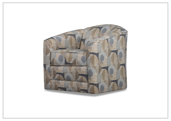 Klaussner Edena Fabric Swivel Chair with Tight Back Design-Jennihome