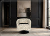 Fallon Fabric Swivel Chair | Geometric Barrel Design | Klaussner-Jennihome