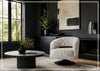 Fallon Fabric Swivel Chair | Geometric Barrel Design | Klaussner-Jennihome