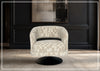 Fallon Fabric Swivel Chair | Geometric Barrel Design | Klaussner-Jennihome