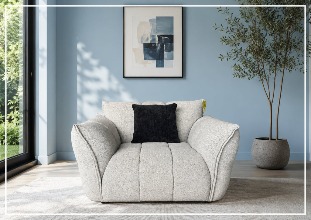 Faviano Fabric Curved Chair | Sculpted Arms| Klaussner-JenniHome