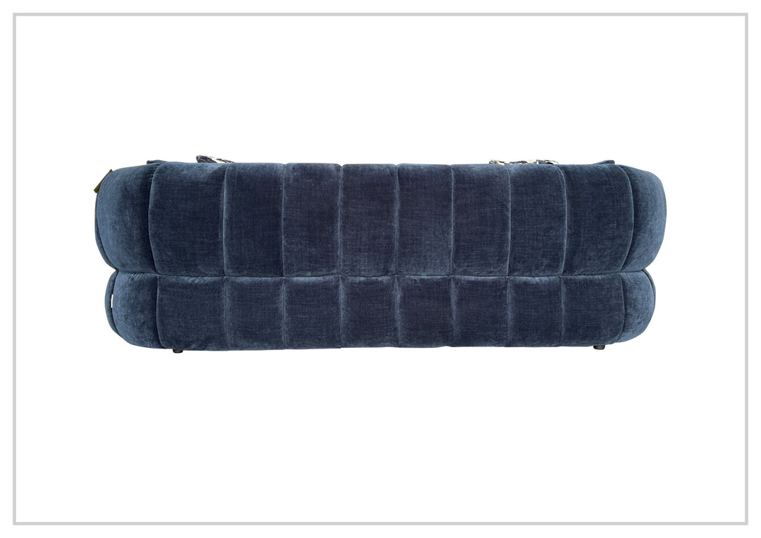 Ferrara Channel Tufted Sofa with Round Arms| Blue Fabric | Klaussner-JenniHome
