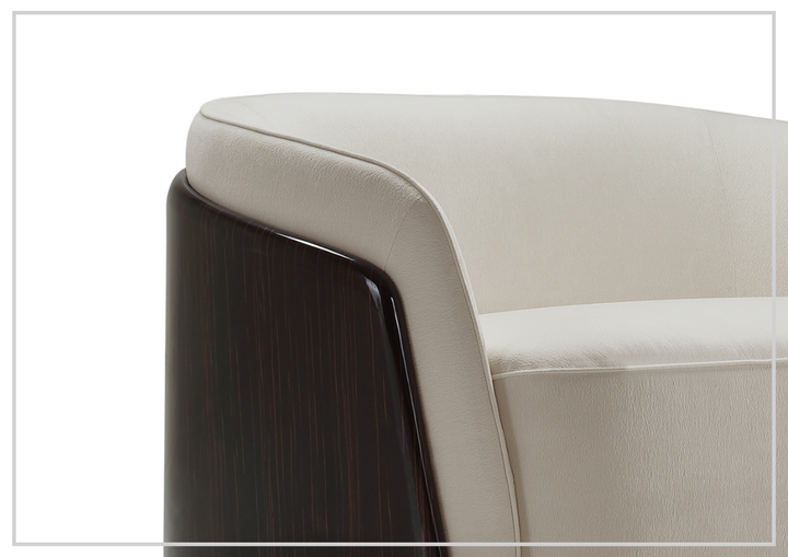 Ivano Glossy Lounge Chair | Off-White Fabric | Klaussner