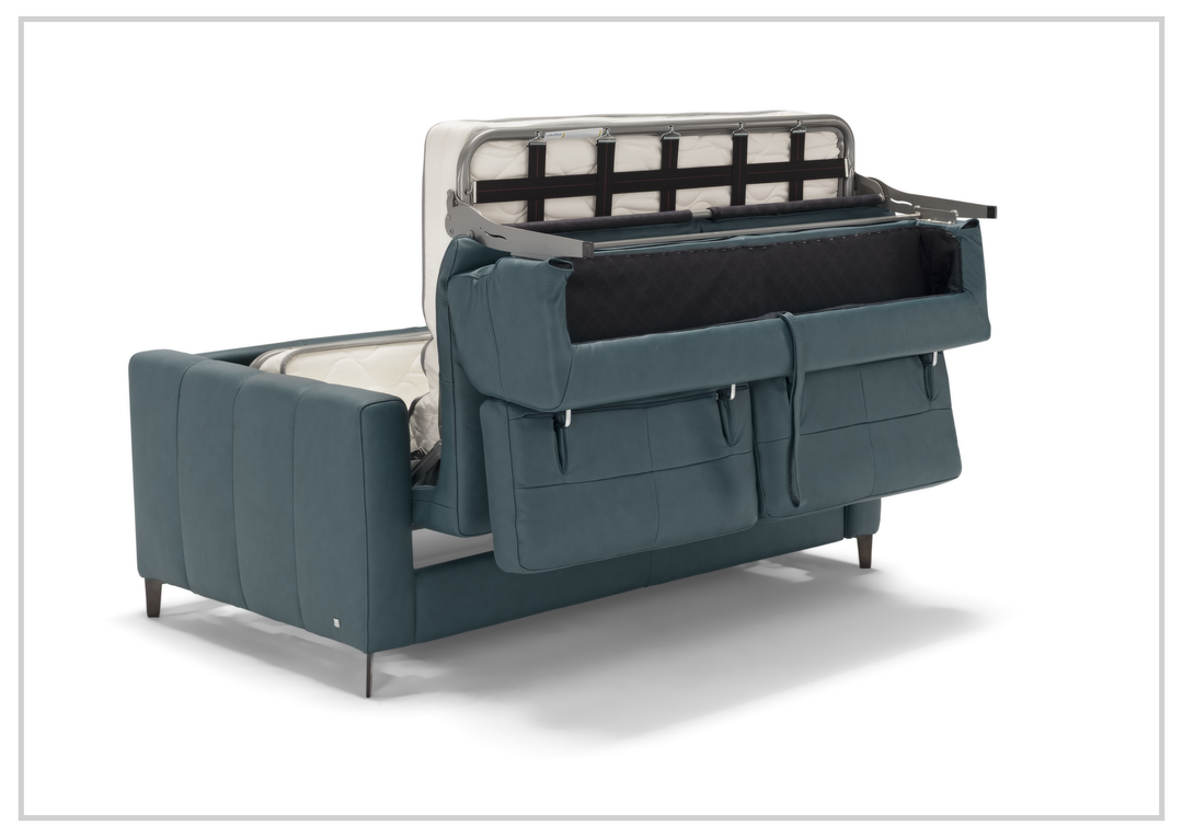 Kathy Ireland Avelina Leather Sleeper Sofa With Easy Open Mechanism