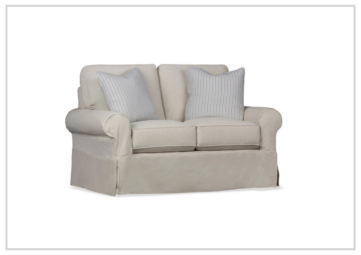 Klaussner Katelin Loveseat Slipcover in John Linen Sepia-Jennihome