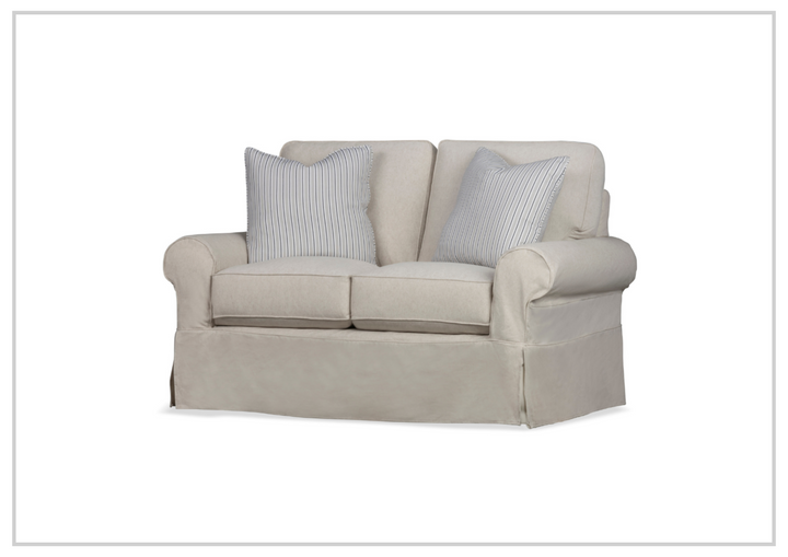 Klaussner Katelin Loveseat Slipcover in John Linen Sepia-Jennihome