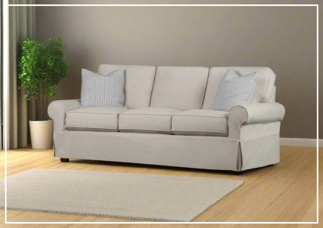 Klaussner Katelin Sofa Slipcover in John Linen Sepia-Jennihome