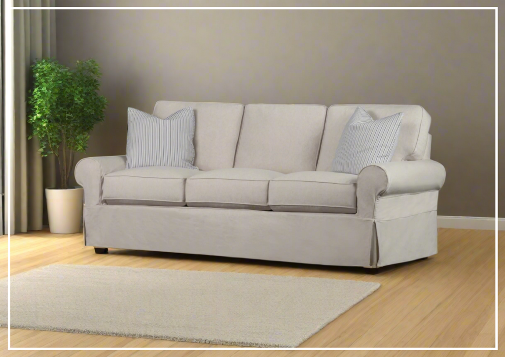 Klaussner Katelin Sofa Slipcover in John Linen Sepia-Jennihome