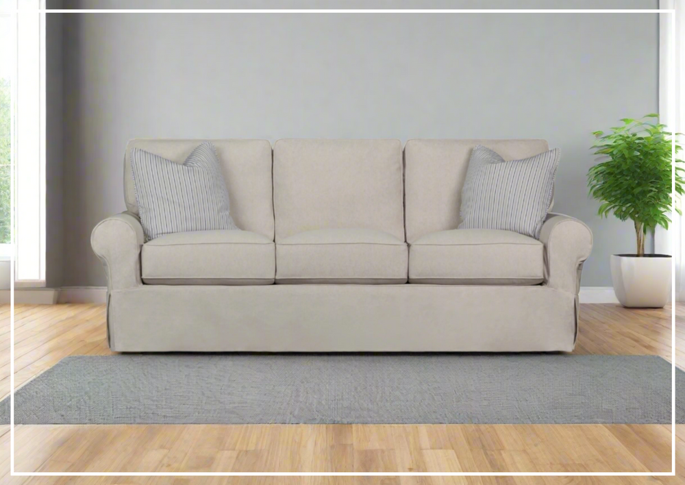 Klaussner Katelin Sofa Slipcover in John Linen Sepia-Jennihome