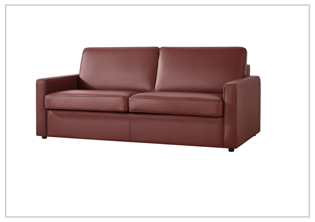 Klaussner Leon Queen Leather Sleeper Sofa With Easy Open Mechanism