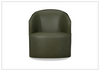 Klaussner Luna Leather Green Swivel Chair with Ultraluxe Cushion-Jennihome