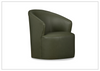 Klaussner Luna Leather Green Swivel Chair with Ultraluxe Cushion-Jennihome