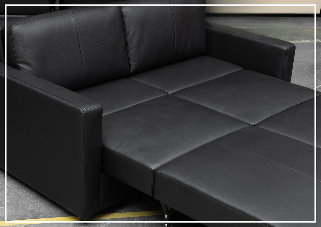 Nova Queen Leather Sleeper Sofa | Cloud Fold Mechanism | Track Arms | Gio Italia