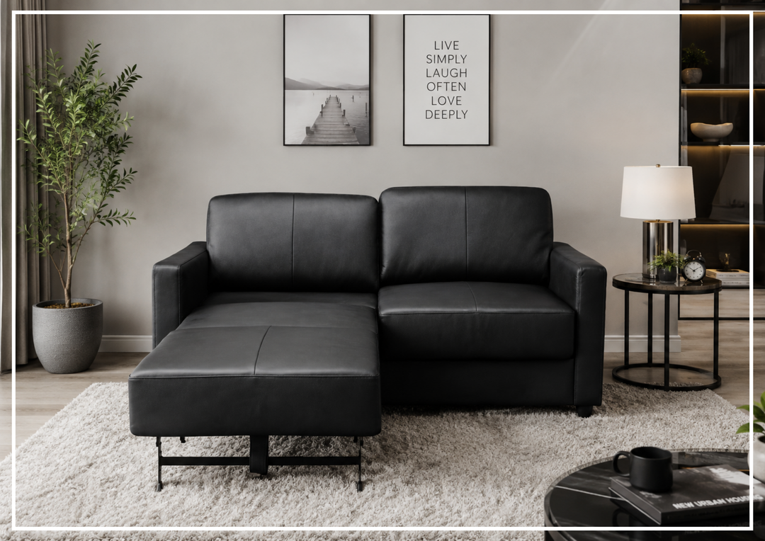 Nova Queen Leather Sleeper Sofa | Cloud Fold Mechanism | Track Arms | Gio Italia