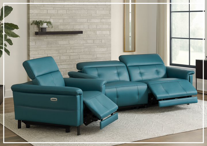 Oliviana Leather Sofa Set | Power Motion Recliner | Triple Motors | Klaussner