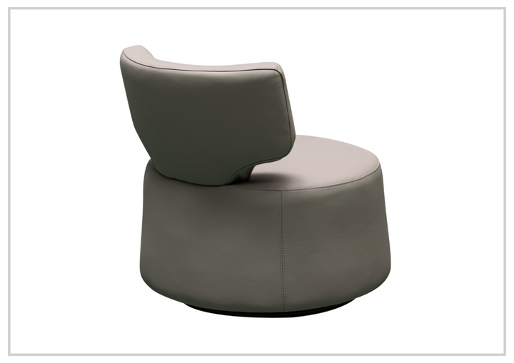 Klaussner Pavia Leather Swivel Chair with Foam Back & Seat Cushion-Jennihome