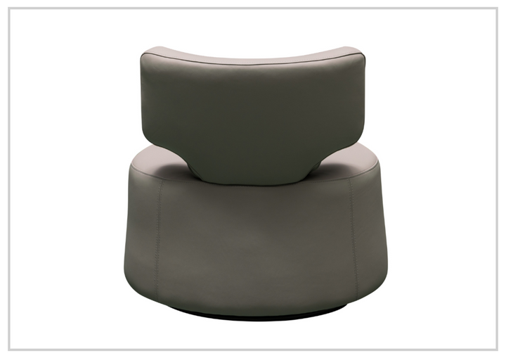 Klaussner Pavia Leather Swivel Chair with Foam Back & Seat Cushion-Jennihome