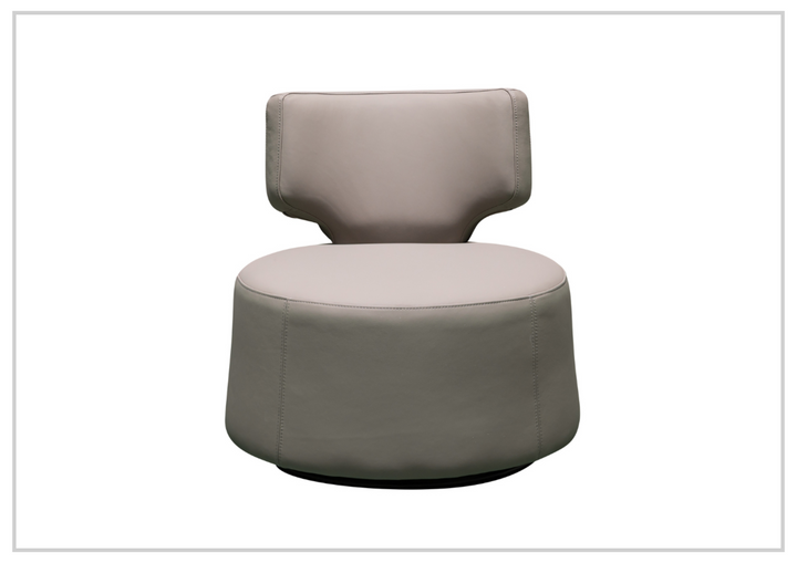 Klaussner Pavia Leather Swivel Chair with Foam Back & Seat Cushion-Jennihome