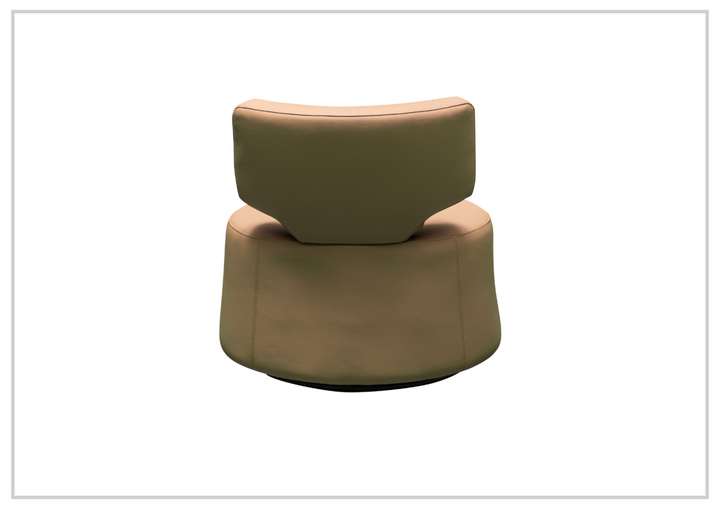 Klaussner Pavia Leather Swivel Chair with Foam Back & Seat Cushion-Jennihome