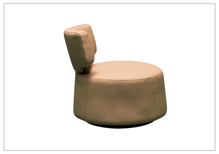 Klaussner Pavia Leather Swivel Chair with Foam Back & Seat Cushion-Jennihome