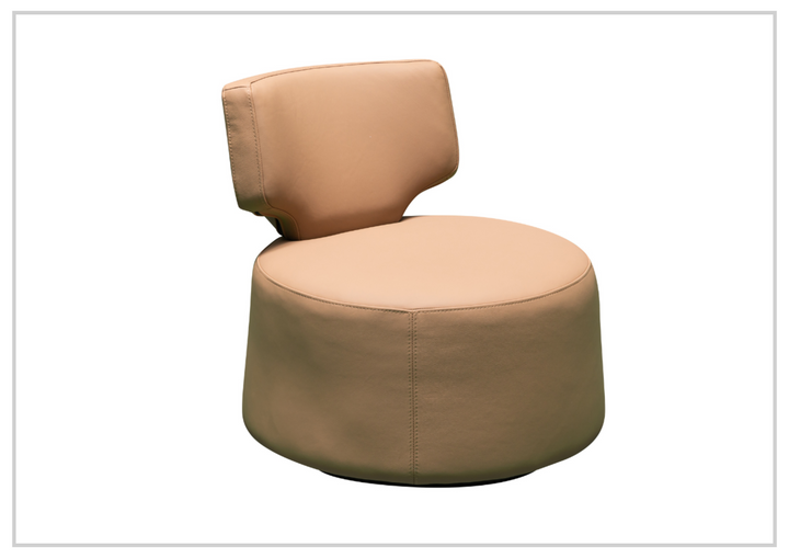 Klaussner Pavia Leather Swivel Chair with Foam Back & Seat Cushion-Jennihome