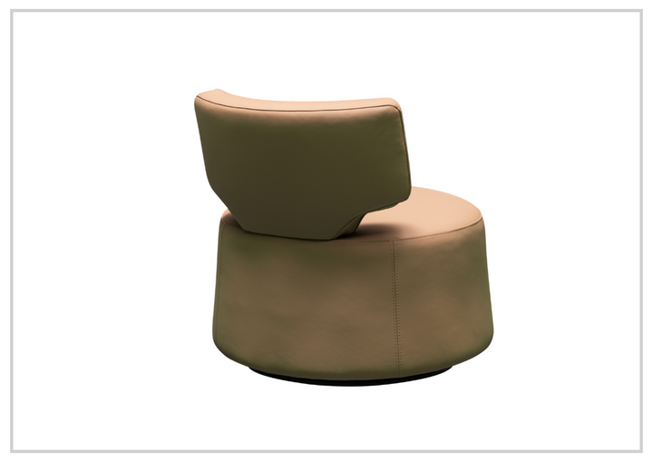 Klaussner Pavia Leather Swivel Chair with Foam Back & Seat Cushion-Jennihome