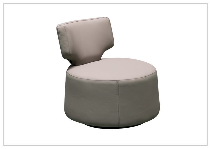 Klaussner Pavia Leather Swivel Chair with Foam Back & Seat Cushion-Jennihome