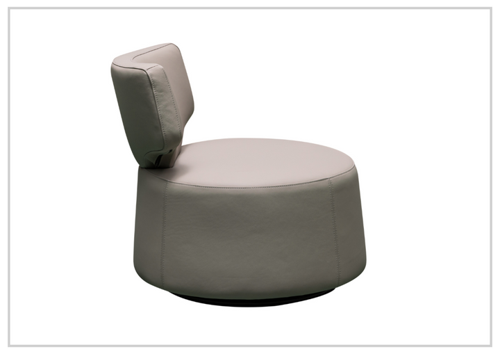 Klaussner Pavia Leather Swivel Chair with Foam Back & Seat Cushion-Jennihome