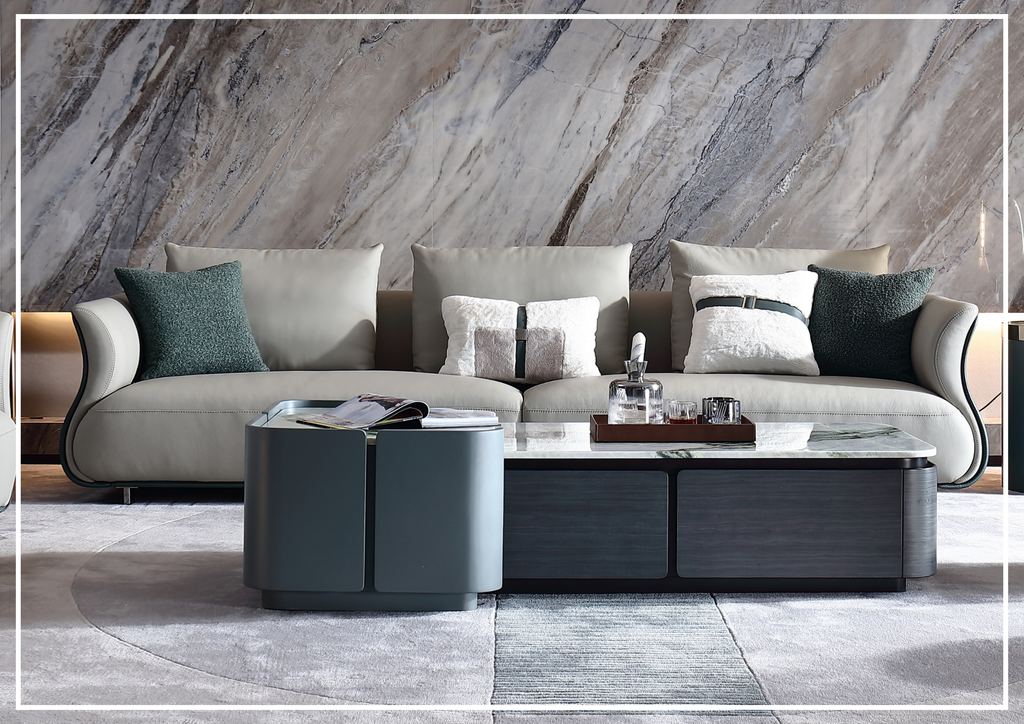 Ricordo 4-Seater Sofa | Beige Leather | Deep Seats | Klaussner