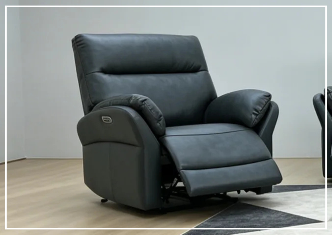 Klaussner Riverton Leather Reclining Chair with USB Port-Jenni Home